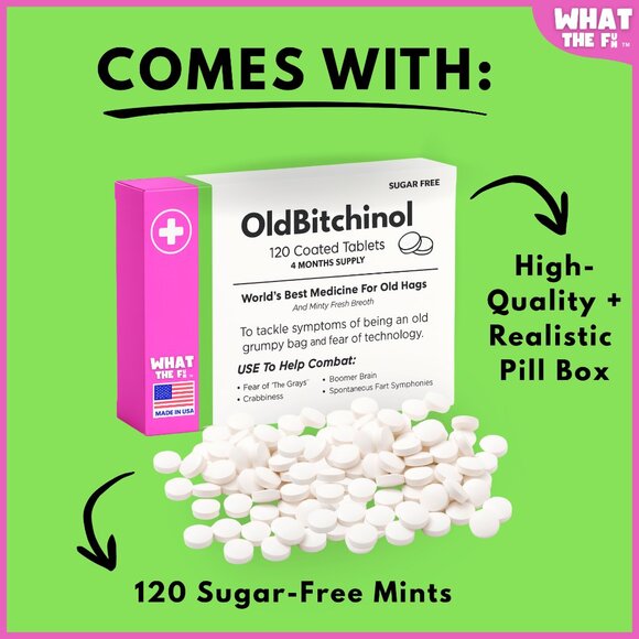 Novelty Prank Medicine Box OldBitchinol Funny Prescription Gag Gift Exchange - Picture 3 of 10